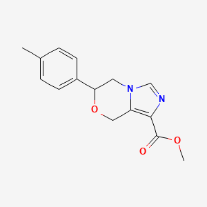 molecular formula C15H16N2O3 B2777265 methyl 6-(4-methylphenyl)-5,6-dihydro-8H-imidazo[5,1-c][1,4]oxazine-1-carboxylate CAS No. 1984183-56-3