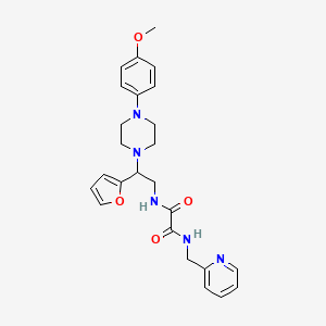 molecular formula C25H29N5O4 B2777266 N1-(2-(furan-2-yl)-2-(4-(4-methoxyphenyl)piperazin-1-yl)ethyl)-N2-(pyridin-2-ylmethyl)oxalamide CAS No. 877634-14-5