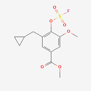 molecular formula C13H15FO6S B2777279 Methyl 3-(cyclopropylmethyl)-4-fluorosulfonyloxy-5-methoxybenzoate CAS No. 2411249-77-7