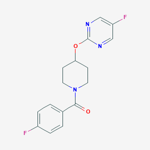 molecular formula C16H15F2N3O2 B2777284 (4-Fluorophenyl)-[4-(5-fluoropyrimidin-2-yl)oxypiperidin-1-yl]methanone CAS No. 2380167-66-6