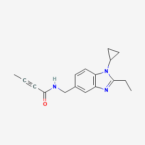 molecular formula C17H19N3O B2777285 N-[(1-Cyclopropyl-2-ethylbenzimidazol-5-yl)methyl]but-2-ynamide CAS No. 2411243-90-6