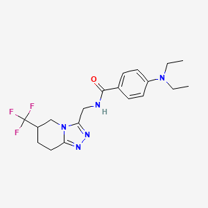 B2777286 4-(diethylamino)-N-((6-(trifluoromethyl)-5,6,7,8-tetrahydro-[1,2,4]triazolo[4,3-a]pyridin-3-yl)methyl)benzamide CAS No. 2034556-61-9