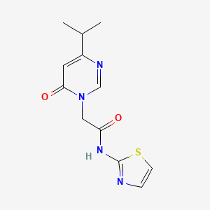 molecular formula C12H14N4O2S B2777292 2-(4-isopropyl-6-oxopyrimidin-1(6H)-yl)-N-(thiazol-2-yl)acetamide CAS No. 1202998-06-8