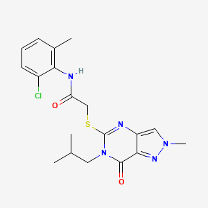 molecular formula C19H22ClN5O2S B2777294 N-(2-chloro-6-methylphenyl)-2-((6-isobutyl-2-methyl-7-oxo-6,7-dihydro-2H-pyrazolo[4,3-d]pyrimidin-5-yl)thio)acetamide CAS No. 2309598-73-8