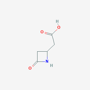 molecular formula C5H7NO3 B2777295 2-(4-Oxoazetidin-2-yl)acetic acid CAS No. 77960-43-1