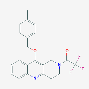 molecular formula C22H19F3N2O2 B2777297 2,2,2-Trifluoro-1-[10-[(4-methylphenyl)methoxy]-3,4-dihydro-1H-benzo[b][1,6]naphthyridin-2-yl]ethanone CAS No. 2319849-47-1