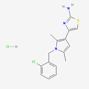 molecular formula C16H17Cl2N3S B2777298 4-[1-(2-chlorobenzyl)-2,5-dimethyl-1H-pyrrol-3-yl]-1,3-thiazol-2-amine hydrochloride CAS No. 1052548-30-7