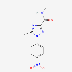 molecular formula C11H11N5O3 B2777304 N,5-dimethyl-1-(4-nitrophenyl)-1H-1,2,4-triazole-3-carboxamide CAS No. 321431-12-3