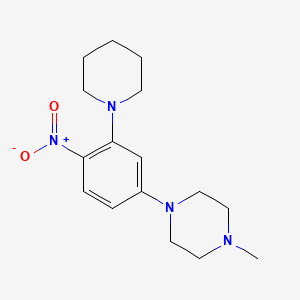 molecular formula C16H24N4O2 B2777318 1-Methyl-4-(4-nitro-3-(piperidin-1-yl)phenyl)piperazine CAS No. 353501-02-7