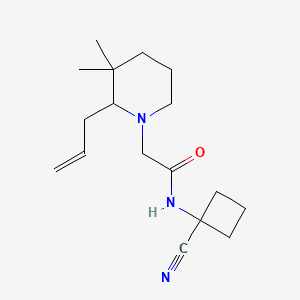 molecular formula C17H27N3O B2777320 N-(1-Cyanocyclobutyl)-2-(3,3-dimethyl-2-prop-2-enylpiperidin-1-yl)acetamide CAS No. 2178770-21-1
