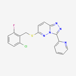 molecular formula C17H11ClFN5S B2777355 2-(6-{[(2-chloro-6-fluorophenyl)methyl]sulfanyl}-[1,2,4]triazolo[4,3-b]pyridazin-3-yl)pyridine CAS No. 868967-98-0