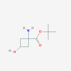 molecular formula C9H17NO3 B2777389 Tert-butyl 1-amino-3-hydroxycyclobutane-1-carboxylate CAS No. 2167035-71-2