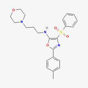 molecular formula C23H27N3O4S B2777396 N-(3-morpholinopropyl)-4-(phenylsulfonyl)-2-(p-tolyl)oxazol-5-amine CAS No. 862737-83-5