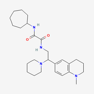molecular formula C26H40N4O2 B2777399 N'-CYCLOHEPTYL-N-[2-(1-METHYL-1,2,3,4-TETRAHYDROQUINOLIN-6-YL)-2-(PIPERIDIN-1-YL)ETHYL]ETHANEDIAMIDE CAS No. 922092-74-8
