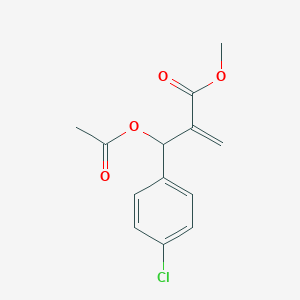 molecular formula C13H13ClO4 B2777402 Methyl 2-(acetoxy(4-chlorophenyl)methyl)acrylate CAS No. 131469-72-2