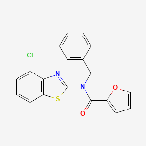 molecular formula C19H13ClN2O2S B2777411 N-benzyl-N-(4-chloro-1,3-benzothiazol-2-yl)furan-2-carboxamide CAS No. 899734-74-8