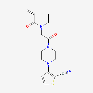 molecular formula C16H20N4O2S B2777417 N-[2-[4-(2-Cyanothiophen-3-yl)piperazin-1-yl]-2-oxoethyl]-N-ethylprop-2-enamide CAS No. 2361889-70-3