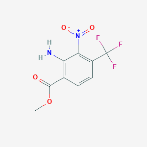 molecular formula C9H7F3N2O4 B2777426 Methyl 2-amino-3-nitro-4-(trifluoromethyl)benzoate CAS No. 913299-80-6