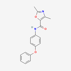 molecular formula C18H16N2O3 B2777437 2,4-dimethyl-N-(4-phenoxyphenyl)-1,3-oxazole-5-carboxamide CAS No. 862829-24-1