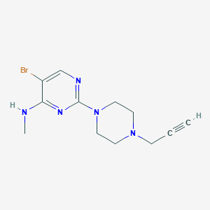 molecular formula C12H16BrN5 B2777438 5-Bromo-N-methyl-2-(4-prop-2-ynylpiperazin-1-yl)pyrimidin-4-amine CAS No. 1645358-99-1