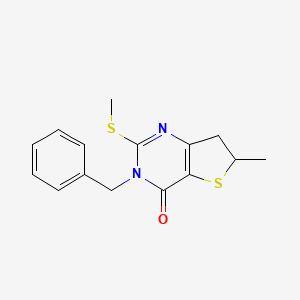 molecular formula C15H16N2OS2 B2777439 3-benzyl-6-methyl-2-(methylsulfanyl)-3H,4H,6H,7H-thieno[3,2-d]pyrimidin-4-one CAS No. 702665-85-8