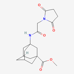 molecular formula C18H24N2O5 B2777441 Methyl 3-[2-(2,5-dioxopyrrolidin-1-yl)acetamido]adamantane-1-carboxylate CAS No. 1207023-16-2