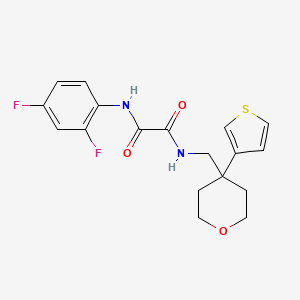 molecular formula C18H18F2N2O3S B2777448 N-(2,4-difluorophenyl)-N'-{[4-(thiophen-3-yl)oxan-4-yl]methyl}ethanediamide CAS No. 2320685-48-9