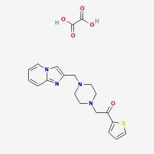 molecular formula C20H22N4O5S B2777450 2-(4-(Imidazo[1,2-a]pyridin-2-ylmethyl)piperazin-1-yl)-1-(thiophen-2-yl)ethanone oxalate CAS No. 1351634-49-5