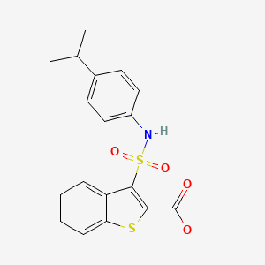 molecular formula C19H19NO4S2 B2777456 methyl 3-{[4-(propan-2-yl)phenyl]sulfamoyl}-1-benzothiophene-2-carboxylate CAS No. 932354-74-0