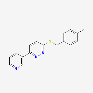 molecular formula C17H15N3S B2777458 3-((4-Methylbenzyl)thio)-6-(pyridin-3-yl)pyridazine CAS No. 872701-44-5
