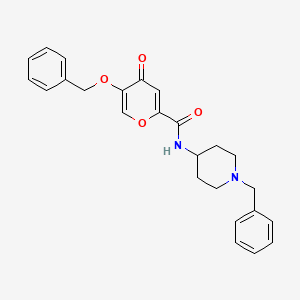 molecular formula C25H26N2O4 B2777489 5-(benzyloxy)-N-(1-benzylpiperidin-4-yl)-4-oxo-4H-pyran-2-carboxamide CAS No. 1021209-02-8
