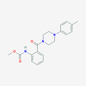 molecular formula C20H23N3O3 B277751 Methyl2-{[4-(4-methylphenyl)-1-piperazinyl]carbonyl}phenylcarbamate 
