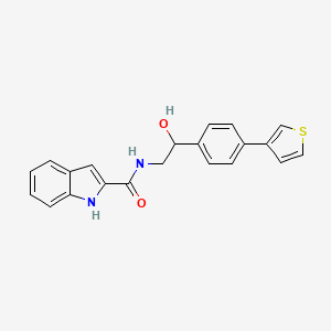 molecular formula C21H18N2O2S B2777515 N-{2-hydroxy-2-[4-(thiophen-3-yl)phenyl]ethyl}-1H-indole-2-carboxamide CAS No. 2320539-70-4