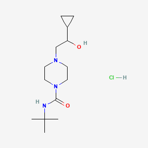 molecular formula C14H28ClN3O2 B2777521 N-(tert-butyl)-4-(2-cyclopropyl-2-hydroxyethyl)piperazine-1-carboxamide hydrochloride CAS No. 1396884-03-9