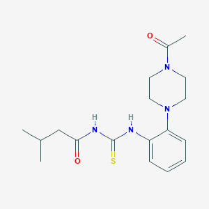 molecular formula C18H26N4O2S B277753 N-[[2-(4-acetylpiperazin-1-yl)phenyl]carbamothioyl]-3-methylbutanamide 