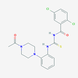 molecular formula C20H20Cl2N4O2S B277754 N-[[2-(4-acetylpiperazin-1-yl)phenyl]carbamothioyl]-2,5-dichlorobenzamide 