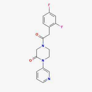 molecular formula C17H15F2N3O2 B2777594 4-[2-(2,4-Difluorophenyl)acetyl]-1-(pyridin-3-yl)piperazin-2-one CAS No. 2097923-70-9