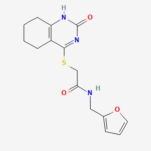 molecular formula C15H17N3O3S B2777604 N-[(furan-2-yl)methyl]-2-[(2-oxo-1,2,5,6,7,8-hexahydroquinazolin-4-yl)sulfanyl]acetamide CAS No. 886948-95-4