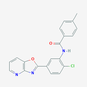 molecular formula C20H14ClN3O2 B277764 N-[2-chloro-5-([1,3]oxazolo[4,5-b]pyridin-2-yl)phenyl]-4-methylbenzamide 