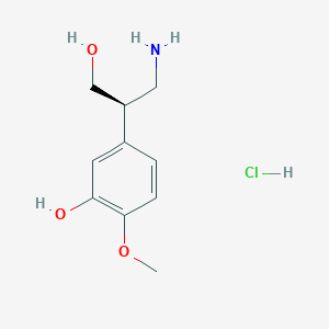 molecular formula C10H16ClNO3 B2777650 (r)-3-(3-Hydroxy-4-methoxyphenyl)-beta-alaninol hcl CAS No. 2007921-03-9