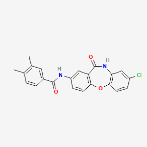 molecular formula C22H17ClN2O3 B2777659 N-(8-chloro-11-oxo-10,11-dihydrodibenzo[b,f][1,4]oxazepin-2-yl)-3,4-dimethylbenzamide CAS No. 922084-32-0