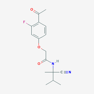 molecular formula C16H19FN2O3 B2777667 2-(4-acetyl-3-fluorophenoxy)-N-(1-cyano-1,2-dimethylpropyl)acetamide CAS No. 1333780-72-5