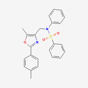 molecular formula C24H22N2O3S B2777670 N-{[5-methyl-2-(4-methylphenyl)-1,3-oxazol-4-yl]methyl}-N-phenylbenzenesulfonamide CAS No. 1251656-41-3