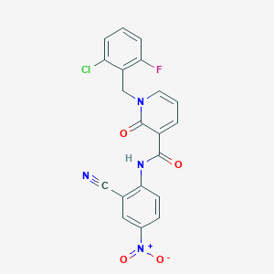 molecular formula C20H12ClFN4O4 B2777707 1-(2-chloro-6-fluorobenzyl)-N-(2-cyano-4-nitrophenyl)-2-oxo-1,2-dihydropyridine-3-carboxamide CAS No. 941952-34-7