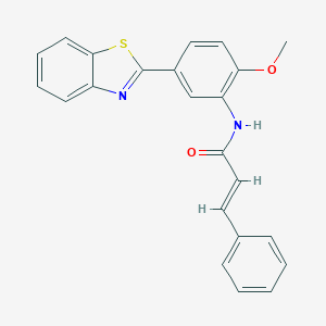 molecular formula C23H18N2O2S B277772 N-[5-(1,3-benzothiazol-2-yl)-2-methoxyphenyl]-3-phenylacrylamide 