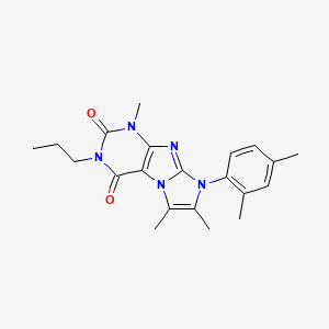 molecular formula C21H25N5O2 B2777727 8-(2,4-dimethylphenyl)-1,6,7-trimethyl-3-propyl-1H,2H,3H,4H,8H-imidazo[1,2-g]purine-2,4-dione CAS No. 899987-76-9