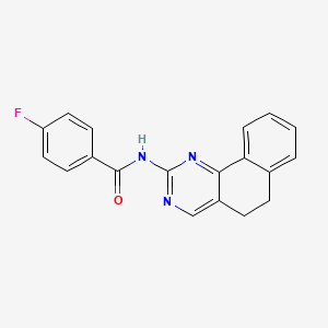 molecular formula C19H14FN3O B2777741 N-(5,6-dihydrobenzo[h]quinazolin-2-yl)-4-fluorobenzenecarboxamide CAS No. 306979-33-9