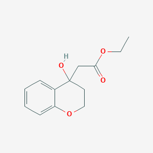 molecular formula C13H16O4 B2777745 ethyl 2-(4-hydroxy-3,4-dihydro-2H-1-benzopyran-4-yl)acetate CAS No. 1458514-25-4
