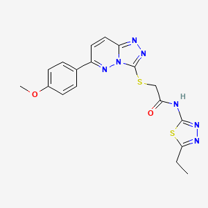 molecular formula C18H17N7O2S2 B2777783 N-(5-ethyl-1,3,4-thiadiazol-2-yl)-2-((6-(4-methoxyphenyl)-[1,2,4]triazolo[4,3-b]pyridazin-3-yl)thio)acetamide CAS No. 894053-54-4