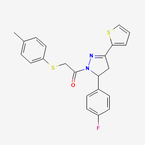 1-(5-(4-fluorophenyl)-3-(thiophen-2-yl)-4,5-dihydro-1H-pyrazol-1-yl)-2-(p-tolylthio)ethanone